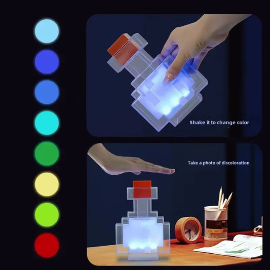 MC Game Night Light Change Color Liquid Medicine Bottle Model Night Light Type C Rechargeable Abs Light for Cabinet Wardrobe